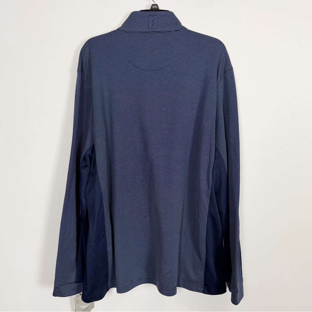 PGA Tour Pullover Quarter Zip Mens XXL Dark Blue Navy Thermal Long Sleeve NWT - Picture 3 of 12